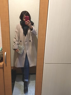 「KOBE LETTUCE（コウベレタス）のアイテム（チェスターコート）」を使った、YUuさん（レディース・160cm）の秋コーディネート