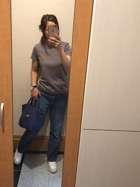 「ハイウェストデニム」｜YUuさん（レディース・160cm）の夏コーディネート