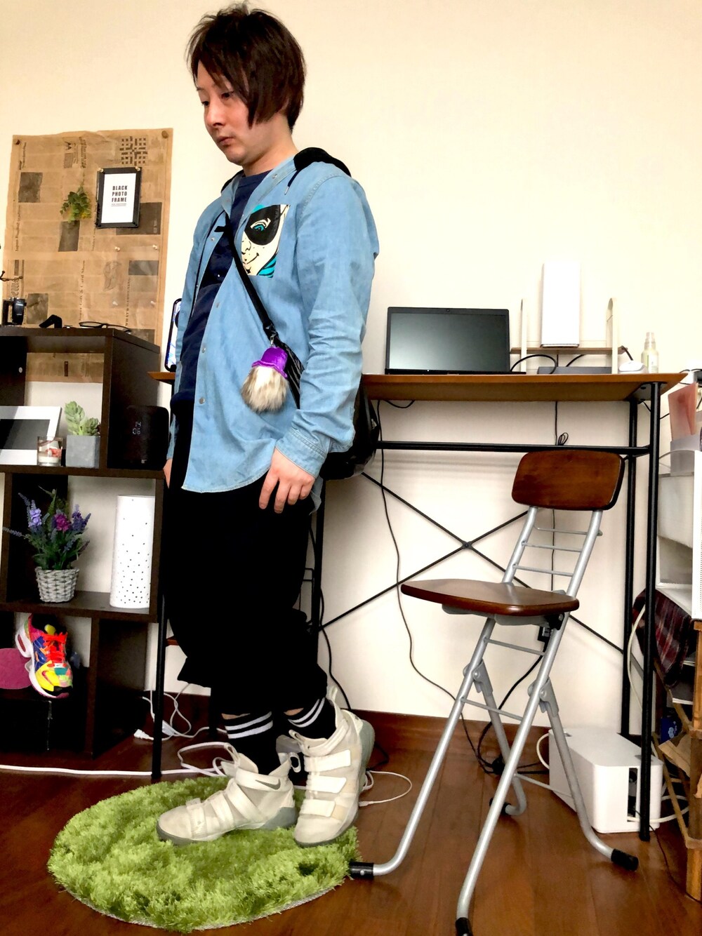 「おでかけコーデ、休日スタイル」｜「KIDILLのアイテム（シャツ/ブラウス、ブルー系）」を使った、Lokiさん（メンズ・162cm）の春コーディネートの1枚目の写真