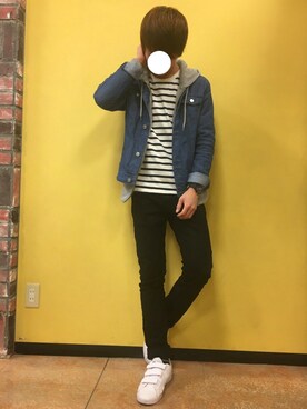 「WEGO（ウィゴー）のアイテム（デニムジャケット）」を使った、こーせ︎︎︎︎︎︎︎︎さん（メンズ・169cm）の春コーディネート