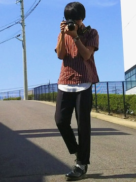 「TAKEO KIKUCHI（タケオキクチ）のアイテム」を使った、こーせ︎︎︎︎︎︎︎︎さん（メンズ・169cm）の夏コーディネート