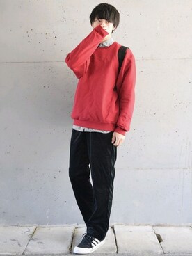 「SEVENDAYS=SUNDAY（セブンデイズサンデイ）のアイテム（スウェット）」を使った、こーせ︎︎︎︎︎︎︎︎さん（メンズ・169cm）の秋コーディネート