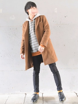 「H&M（エイチ・アンド・エム）のアイテム（パンツ）」を使った、こーせ︎︎︎︎︎︎︎︎さん（メンズ・169cm）の冬コーディネート