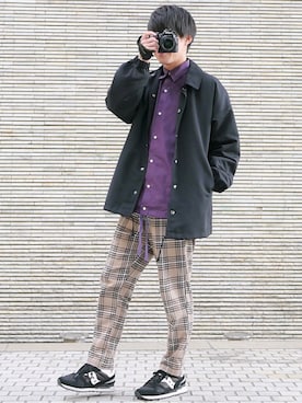 「Saucony（サッカニー）のアイテム（シューズ）」を使った、こーせ︎︎︎︎︎︎︎︎さん（メンズ・169cm）の春コーディネート