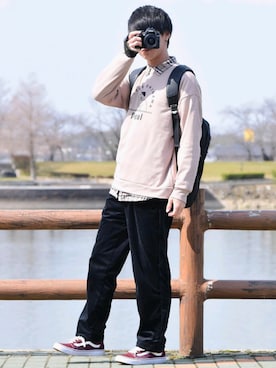 「coca（coca）（コカ）のアイテム（スウェット）」を使った、こーせ︎︎︎︎︎︎︎︎さん（メンズ・169cm）の春コーディネート