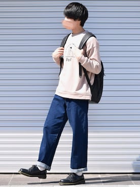 「coca（coca）（コカ）のアイテム（スウェット）」を使った、こーせ︎︎︎︎︎︎︎︎さん（メンズ・169cm）の春コーディネート