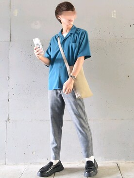 「Daniel Wellington（ダニエルウェリントン）の販売終了クラシックペティット アッシュフィールド32mm（アナログ腕時計）」を使った、こーせ︎︎︎︎︎︎︎︎さん（メンズ・169cm）の夏コーディネート