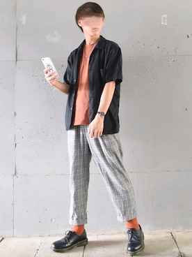 「kutir（クティール）のアイテム（スラックス）」を使った、こーせ︎︎︎︎︎︎︎︎さん（メンズ・169cm）の夏コーディネート