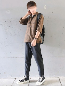 「Daniel Wellington（ダニエルウェリントン）の販売終了クラシックペティット アッシュフィールド32mm（アナログ腕時計）」を使った、こーせ︎︎︎︎︎︎︎︎さん（メンズ・169cm）の夏コーディネート