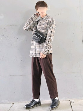 「GU（ジーユー）のアイテム（チノパンツ）」を使った、こーせ︎︎︎︎︎︎︎︎さん（メンズ・169cm）の秋コーディネート