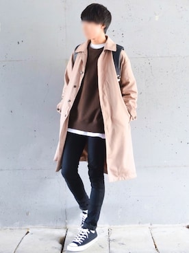 「アイテム（ステンカラーコート）」を使った、こーせ︎︎︎︎︎︎︎︎さん（メンズ・169cm・20代）の秋コーディネート