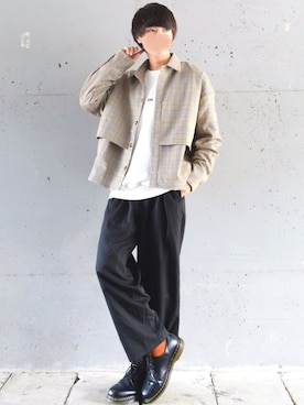 「トレンチ」｜「アイテム（スウェット）」を使った、こーせ︎︎︎︎︎︎︎︎さん（メンズ・169cm）の秋コーディネート