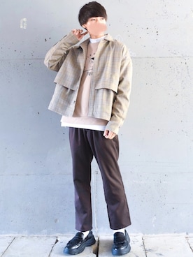 「coca（coca）（コカ）のアイテム（スウェット）」を使った、こーせ︎︎︎︎︎︎︎︎さん（メンズ・169cm）の秋コーディネート