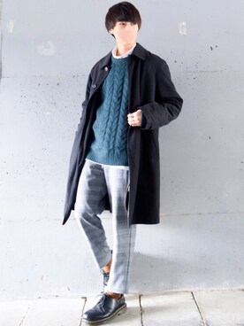 「アイテム（ステンカラーコート）」を使った、こーせ︎︎︎︎︎︎︎︎さん（メンズ・169cm・20代）の秋コーディネート