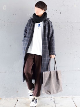 「アイテム（ステンカラーコート）」を使った、こーせ︎︎︎︎︎︎︎︎さん（メンズ・169cm・20代）の冬コーディネート