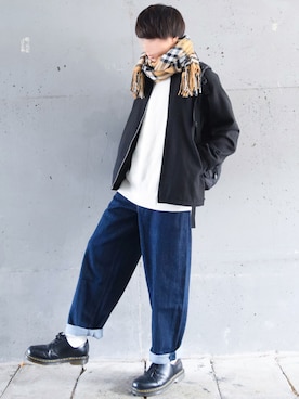 「ZIP FIVE（ジップファイブ）のアイテム（ブルゾン）」を使った、こーせ︎︎︎︎︎︎︎︎さん（メンズ・169cm）の冬コーディネート