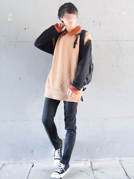 「THE CASUAL（カジュアル）のアイテム（パンツ）」を使った、こーせ︎︎︎︎︎︎︎︎さん（メンズ・169cm）の冬コーディネート