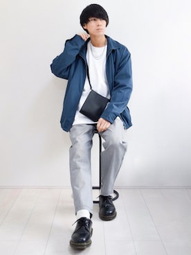 「ZIP FIVE（ジップファイブ）のアイテム（ブルゾン）」を使った、こーせ︎︎︎︎︎︎︎︎さん（メンズ・169cm）の春コーディネート