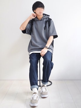 「Daniel Wellington（ダニエルウェリントン）の販売終了クラシックペティット アッシュフィールド32mm（アナログ腕時計）」を使った、こーせ︎︎︎︎︎︎︎︎さん（メンズ・169cm）の春コーディネート