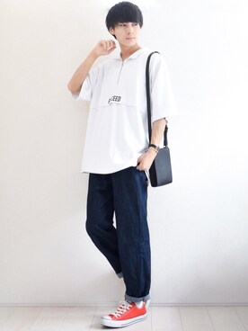 「RAGEBLUE（レイジブルー）のアイテム（Tシャツ/カットソー）」を使った、こーせ︎︎︎︎︎︎︎︎さん（メンズ・169cm）の夏コーディネート