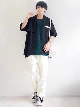 「ZIP FIVE（ジップファイブ）のアイテム（パンツ）」を使った、こーせ︎︎︎︎︎︎︎︎さん（メンズ・169cm）の夏コーディネート