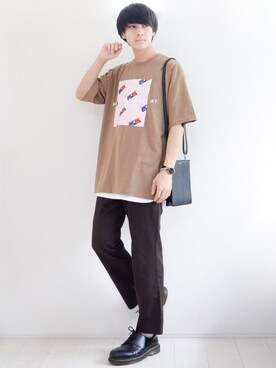 「RAGEBLUE（レイジブルー）のアイテム（Tシャツ/カットソー）」を使った、こーせ︎︎︎︎︎︎︎︎さん（メンズ・169cm）の夏コーディネート