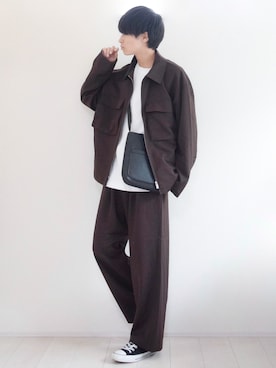 「UNIQLO（ユニクロ）のエアリズムコットンオーバーサイズTシャツ（5分袖）（Tシャツ/カットソー）」を使った、こーせ︎︎︎︎︎︎︎︎さん（メンズ・169cm・20代）の夏コーディネート