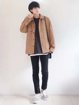 「INTER FACTORY（インターファクトリー）のファッションインフルエンサー DAISUKE - タッセルショルダーバッグ　made in INTER FACTORY（ショルダーバッグ）」を使った、こーせ︎︎︎︎︎︎︎︎さん（メンズ・169cm）の秋コーディネート