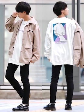 「LILL（リル）のアイテム（デニムパンツ）」を使った、こーせ︎︎︎︎︎︎︎︎さん（メンズ・169cm）の秋コーディネート