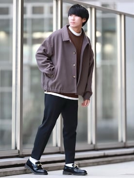 「epnok（エプノック）のアイテム（ブルゾン）」を使った、こーせ︎︎︎︎︎︎︎︎さん（メンズ・169cm）の秋コーディネート