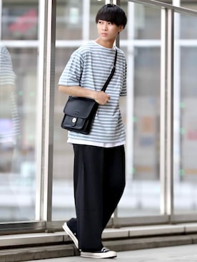 「CREARE -LINO-（クレアーレリノ）のアイテム（パンツ）」を使った、こーせ︎︎︎︎︎︎︎︎さん（メンズ・169cm）の春コーディネート