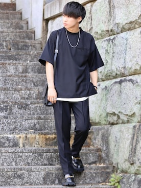 「CREARE -LINO-（クレアーレリノ）のアイテム（パンツ）」を使った、こーせ︎︎︎︎︎︎︎︎さん（メンズ・169cm）の春コーディネート