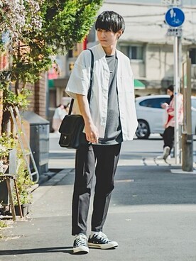 「DEVICE（デバイス）の【WEARISTA こーせ ×DEVICE コラボ】Rename フロントバックル ショルダーバッグ（ショルダーバッグ）」を使った、こーせ︎︎︎︎︎︎︎︎さん（メンズ・169cm）の春コーディネート