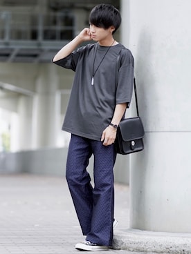 「DEVICE（デバイス）の【WEARISTA こーせ ×DEVICE コラボ】Rename フロントバックル ショルダーバッグ（ショルダーバッグ）」を使った、こーせ︎︎︎︎︎︎︎︎さん（メンズ・169cm）の春コーディネート