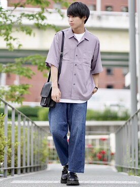 「DEVICE（デバイス）の【WEARISTA こーせ ×DEVICE コラボ】Rename フロントバックル ショルダーバッグ（ショルダーバッグ）」を使った、こーせ︎︎︎︎︎︎︎︎さん（メンズ・169cm）の春コーディネート