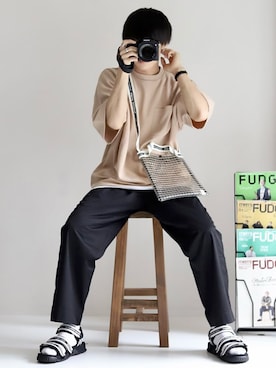 「MinoriTY（マイノリティ）の2タックテーパードワイドパンツ【MinoriTY × WEARISTA Mr.SZK（ミスタースズキ）コラボ】（スラックス）」を使った、こーせ︎︎︎︎︎︎︎︎さん（メンズ・169cm）の春コーディネート