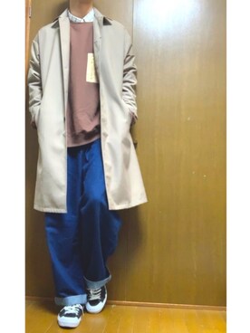 「アイテム（ステンカラーコート）」を使った、はるさん（メンズ・180cm・20代）の冬コーディネート