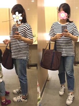 「mamafashion」｜「アイテム（バッグ）」を使った、poohpooh & JoJoさん（レディース・157cm）の春コーディネート