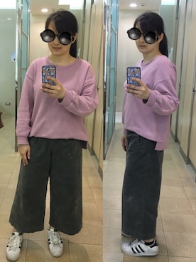 「mamafashion」｜「アイテム（スニーカー）」を使った、poohpooh & JoJoさん（レディース・157cm）の春コーディネート