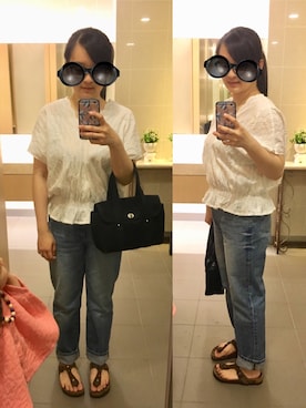「mamafashion」｜「アイテム（バッグ）」を使った、poohpooh & JoJoさん（レディース・157cm）の春コーディネート