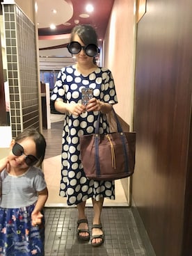 「mamafashion」｜「アイテム（ワンピース/ドレス）」を使った、poohpooh & JoJoさん（レディース・157cm）の春コーディネート
