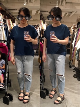 「mamafashion」｜「アイテム（サンダル）」を使った、poohpooh & JoJoさん（レディース・157cm）の春コーディネート