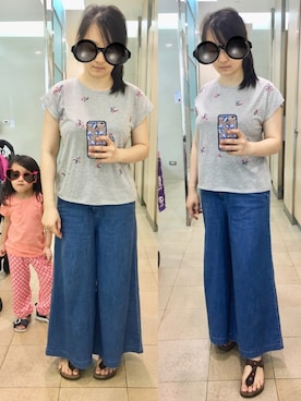 「mamafashion」｜「アイテム（サンダル）」を使った、poohpooh & JoJoさん（レディース・157cm）の夏コーディネート