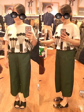 「mamafashion」｜「アイテム（サンダル）」を使った、poohpooh & JoJoさん（レディース・157cm）の夏コーディネート