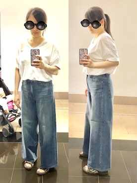 「mamafashion」｜「アイテム（サンダル）」を使った、poohpooh & JoJoさん（レディース・157cm）の夏コーディネート