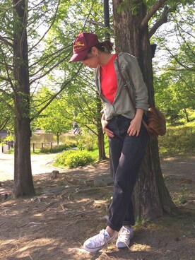 「goocy（グースィー）のアイテム」を使った、eri♡さん（レディース・155cm）の春コーディネート