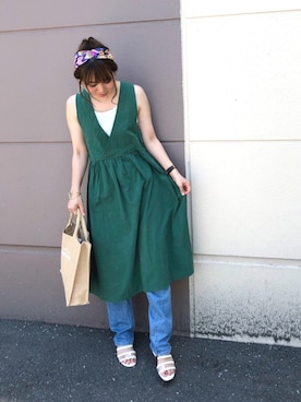 「J BRAND（ジェイブランド）のアイテム（デニムパンツ）」を使った、eri♡さん（レディース・155cm）の夏コーディネート