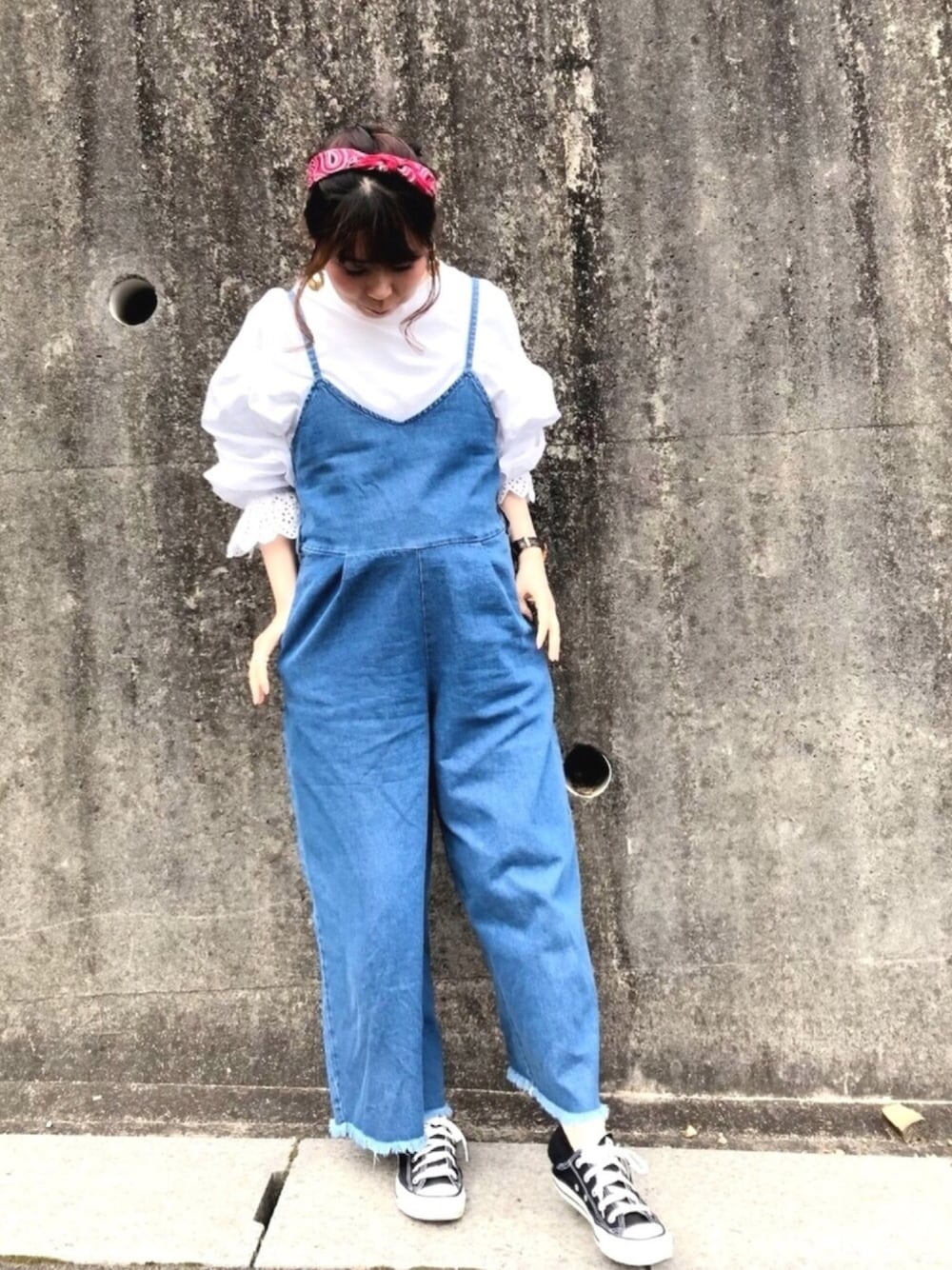 select MOCAのオールインワン・サロペットを使った人気ファッション