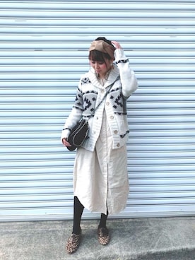 「カウチンセーター」｜「アイテム（アクセサリー）」を使った、eri♡さん（レディース・155cm）の秋コーディネート