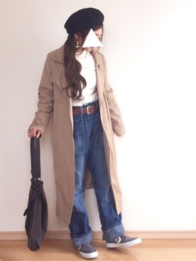 「ウィッグ」｜「アイテム（トレンチコート）」を使った、@sami♡さん（レディース・158cm）の冬コーディネート